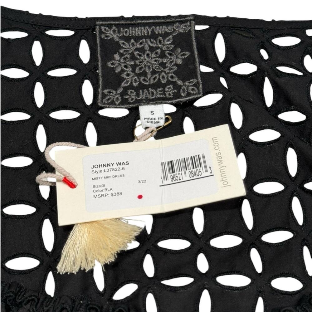 NWT! Johnny Was Misty Eyelet Midi Dress in Black - Size Small (MSRP $388) - Picture 13 of 14
